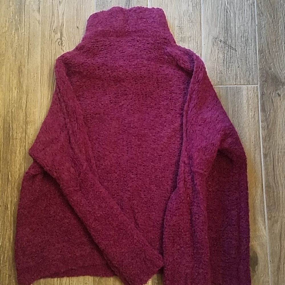 Free People "She's All That" Sweater Top Tunic Knit Cowl Turtleneck EUC Small - Picture 6 of 7